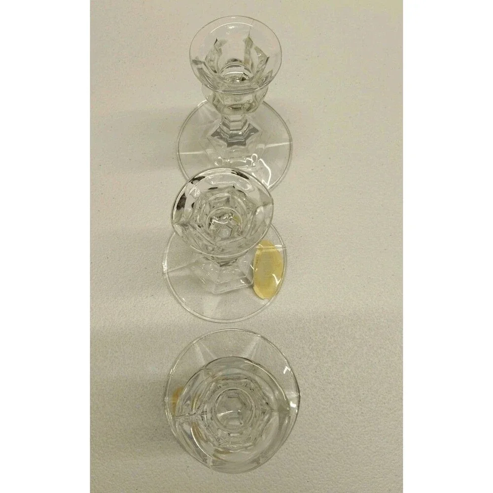 Vintage Crystal Candlestick Holders 24% Lead Crystal Made in USA Set Of 3